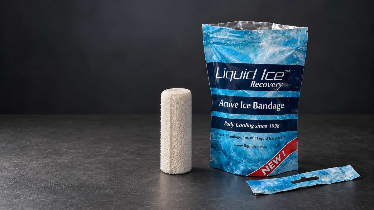 Active Ice Bandage: die Bandagenrolle neben dem Beutel