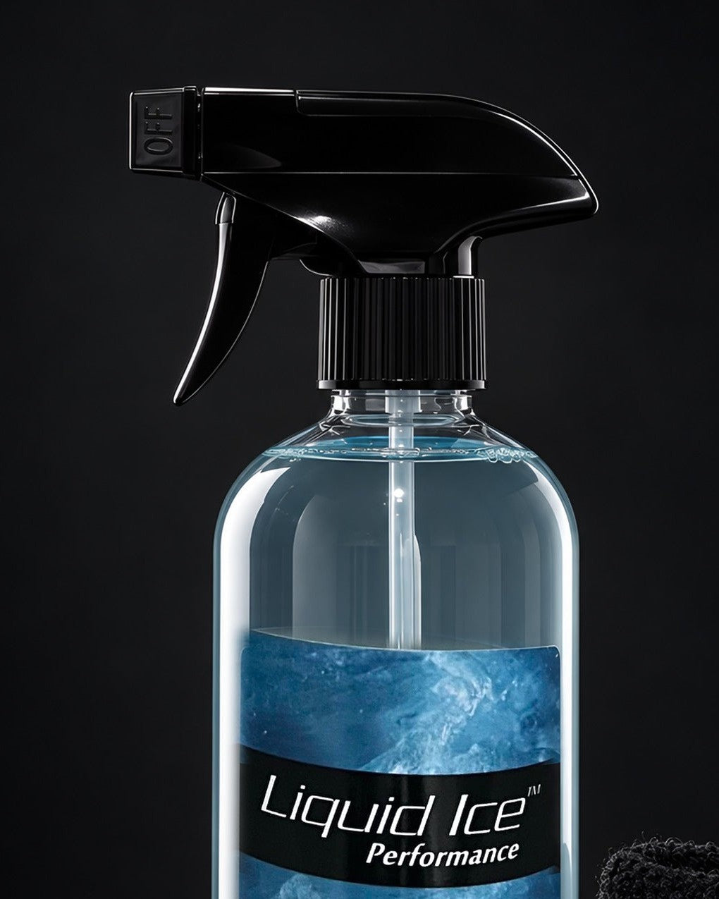 Liquid Ice 500 ml and a terry band on concrete