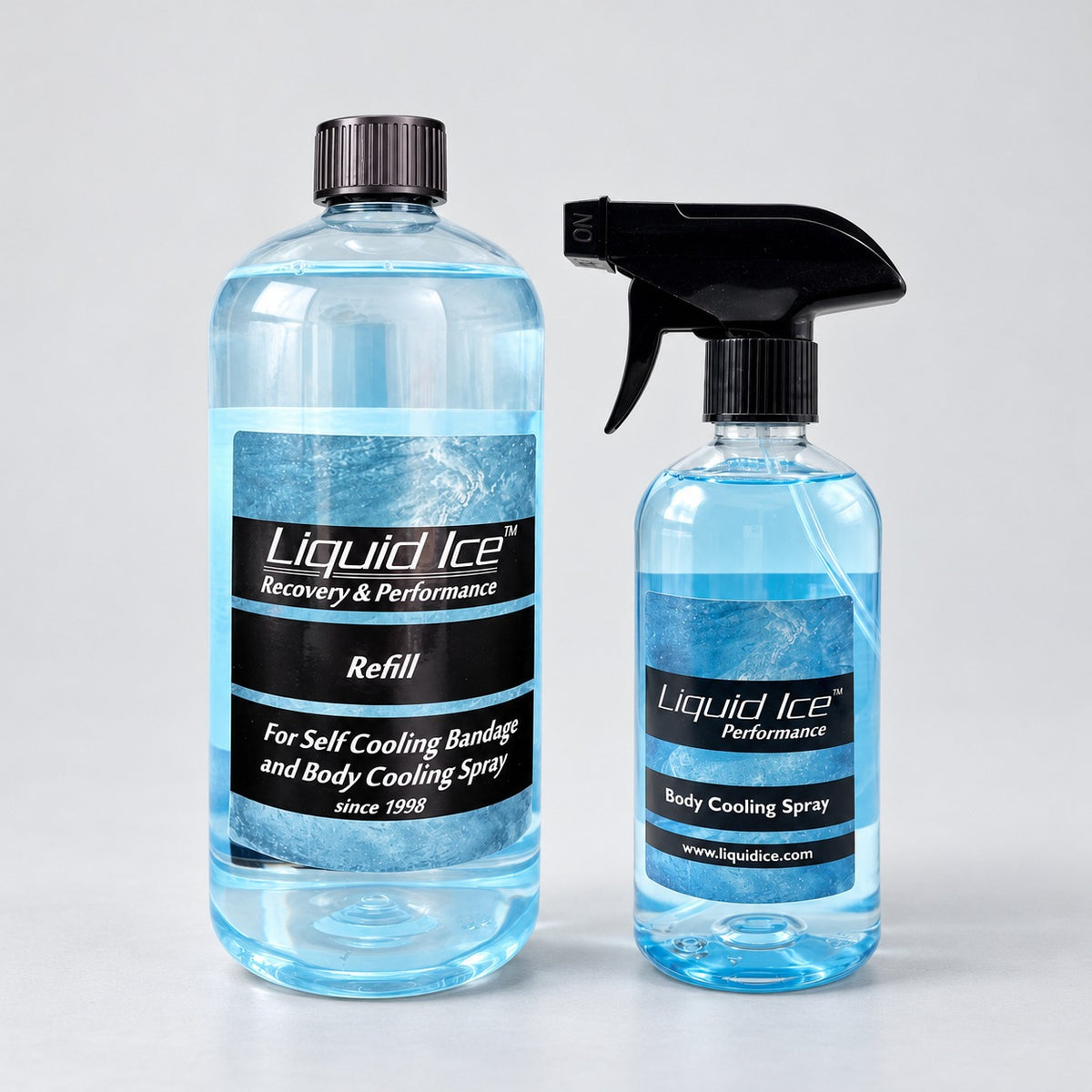 Das Vorrats-Set: die Nachfüllflasche mit 1 Liter und Liquid Ice 500 ml mit Pumpsprüher